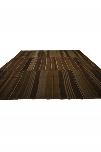 Coffee Brown Wool Flat Weave Kilim rug 9x11 Feet  264,340 - Turkish Natural Rug  $i