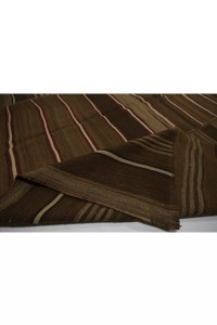 Coffee Brown Wool Flat Weave Kilim rug 9x11 Feet  264,340 - Turkish Natural Rug  $i