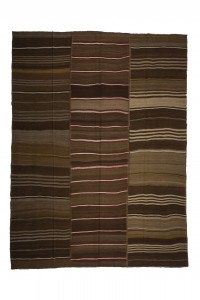 Turkish Natural Rug Coffee Brown Wool Flat Weave Kilim rug 9x11 Feet  264,340