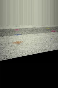 Colorful Embrodiery on Grey Kilim 7x10 Feet 203,294 - Grey Turkish Rug  $i