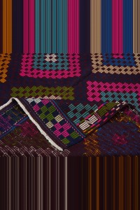 Colorful Embroidered Jijim Kilim Rug 6x9 Feet 182,285 - Turkish Kilim Rug  $i