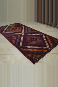 Colorful Gordes Embroidered Cicim Kilim Rug 5x11 Feet 164,328 - Turkish Kilim Rug  $i