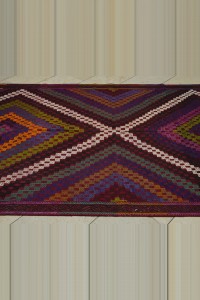 Colorful Gordes Embroidered Cicim Kilim Rug 5x11 Feet 164,328 - Turkish Kilim Rug  $i