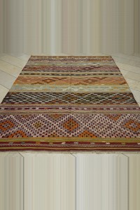 Colourful Embrodiery Turkish Kilim Rug 6x9 Feet 188,269 - Turkish Kilim Rug  $i