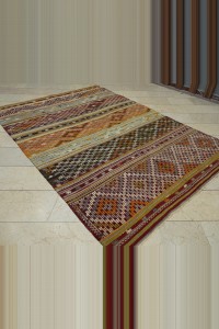 Colourful Embrodiery Turkish Kilim Rug 6x9 Feet 188,269 - Turkish Kilim Rug  $i