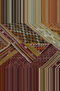 Colourful Embrodiery Turkish Kilim Rug 6x9 Feet 188,269 - Turkish Kilim Rug  $i