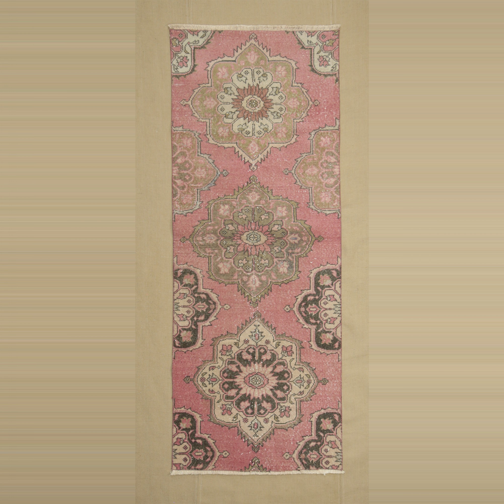 Colourful Short Oushak Runner Rug 3x7 Feet 81,213 - Turkish Rug Runner