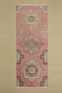 Turkish Rug Runner Colourful Short Oushak Runner Rug 3x7 Feet 81,213