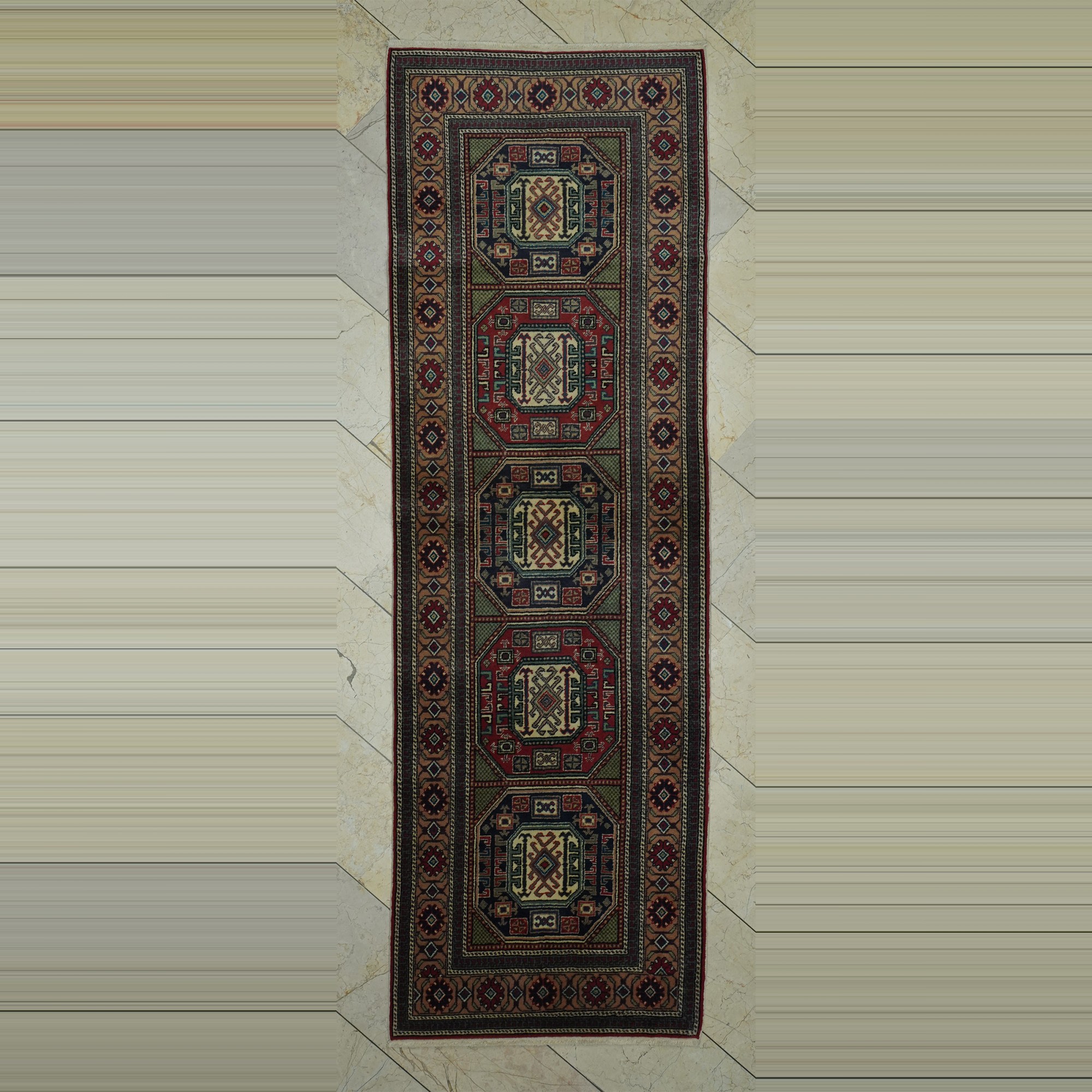 Colourful Turkish Oushak Runner Rug 3x9 Feet 88,279 - Turkish Rug Runner