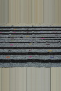 Colourful Wool Embrodiery on Grey Rug 6x8 Feet 176,250 - Grey Turkish Rug $i