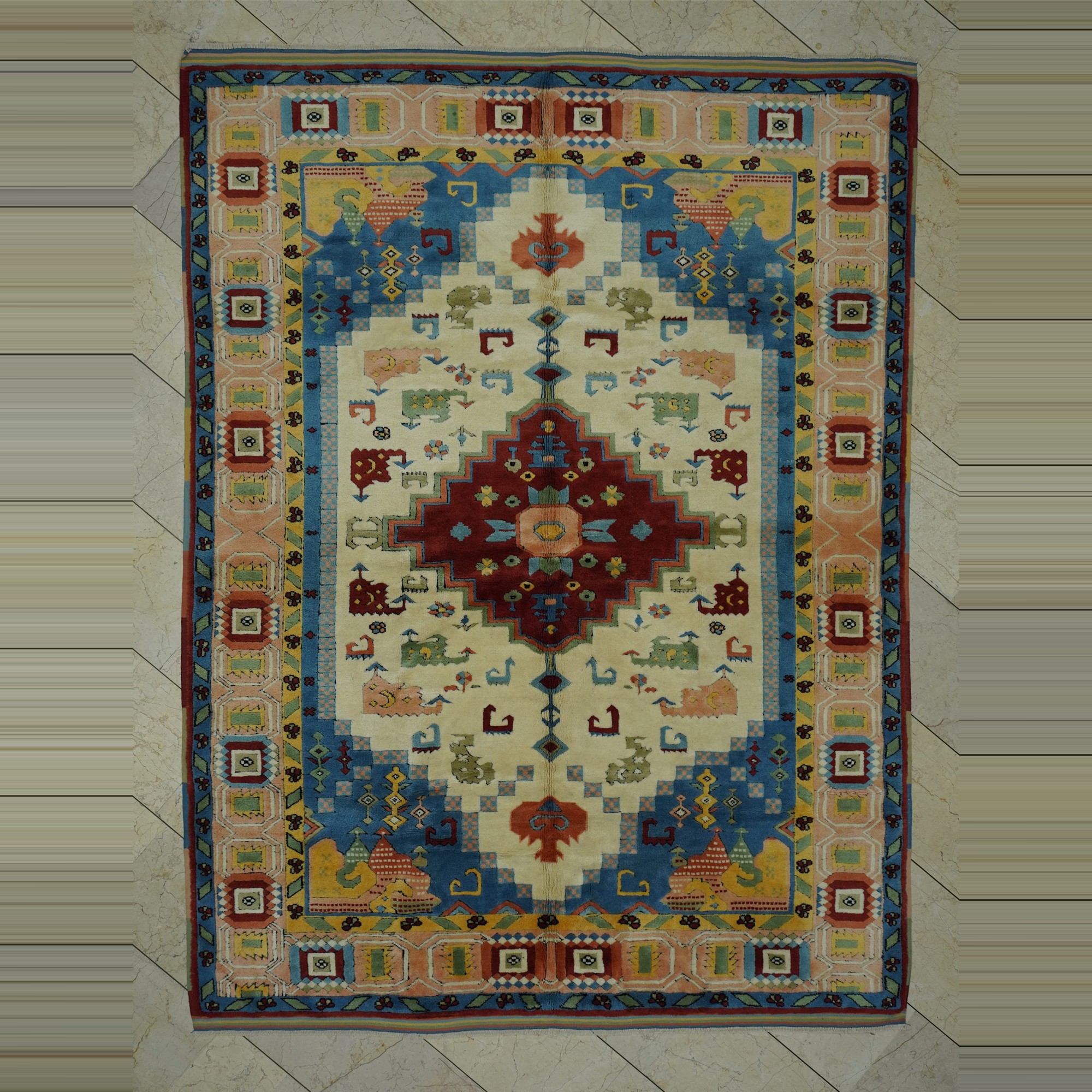 Contemporary Antik Yuruk Izmir Carpet Rug 6x9 194,264 - Turkish Carpet Rug