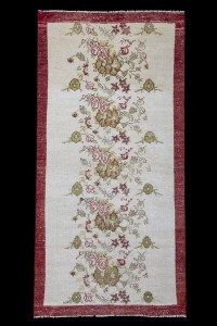 Turkish Rug Runner Cotton and Wool Turkish Carpet Rug 3x6 Feet 97,196
