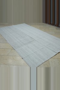 Cotton Goat Hair Rug 6x10 Feet 180,310 - Grey Turkish Rug $i