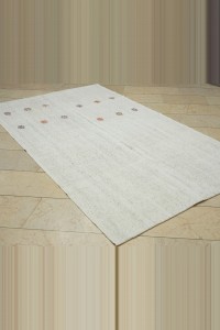Cotton Woven Turkish Kilim Rug 5x8 Feet  149,254 - Turkish Natural Rug  $i
