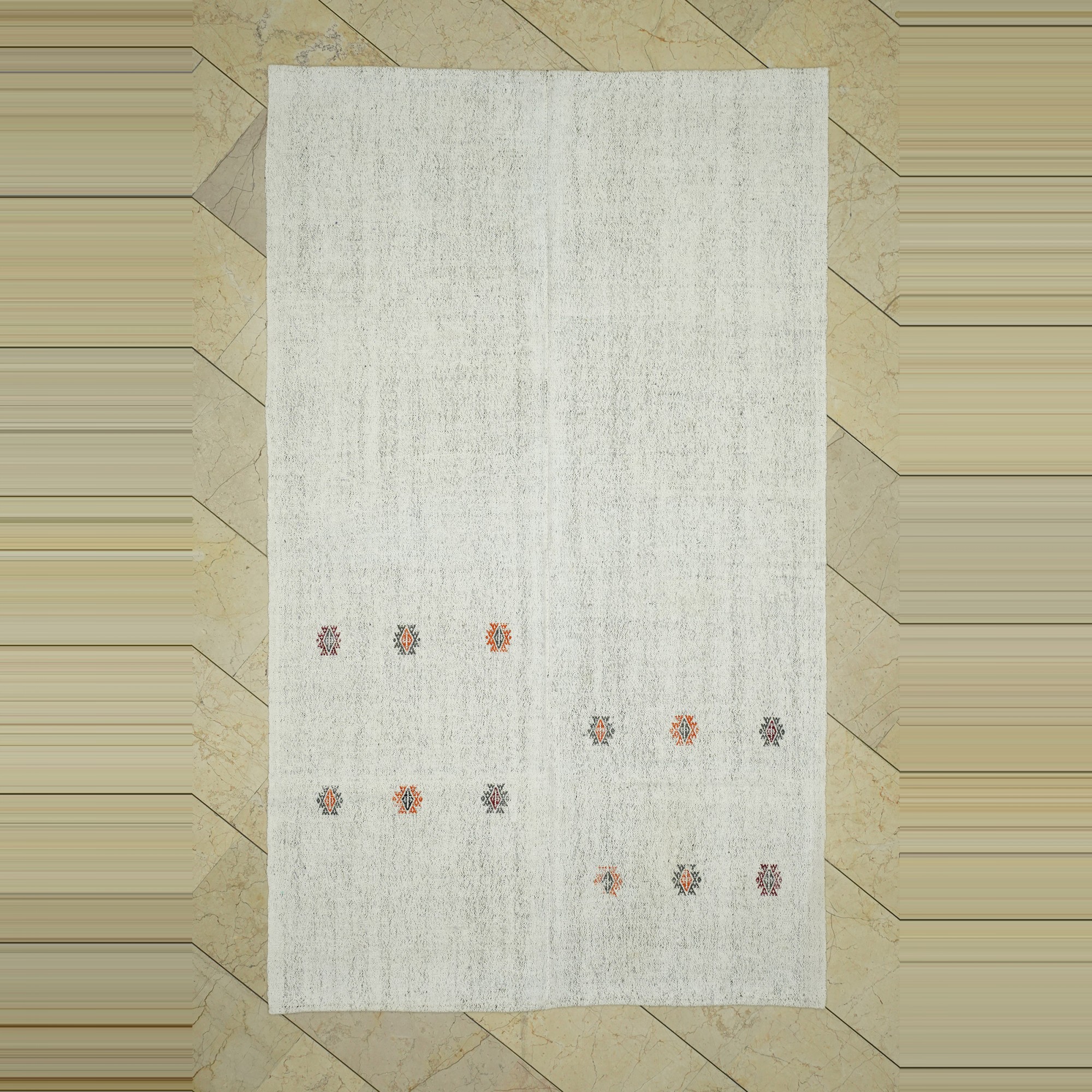 Cotton Woven Turkish Kilim Rug 5x8 Feet  149,254 - Turkish Natural Rug