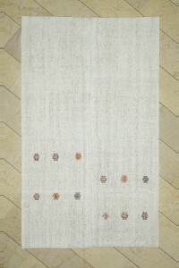 Cotton Woven Turkish Kilim Rug 5x8 Feet  149,254 - Turkish Natural Rug  $i