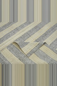 Cream Striped Gray Turkish Kilim Rug 8x10 Feet  228,310 - Grey Turkish Rug  $i
