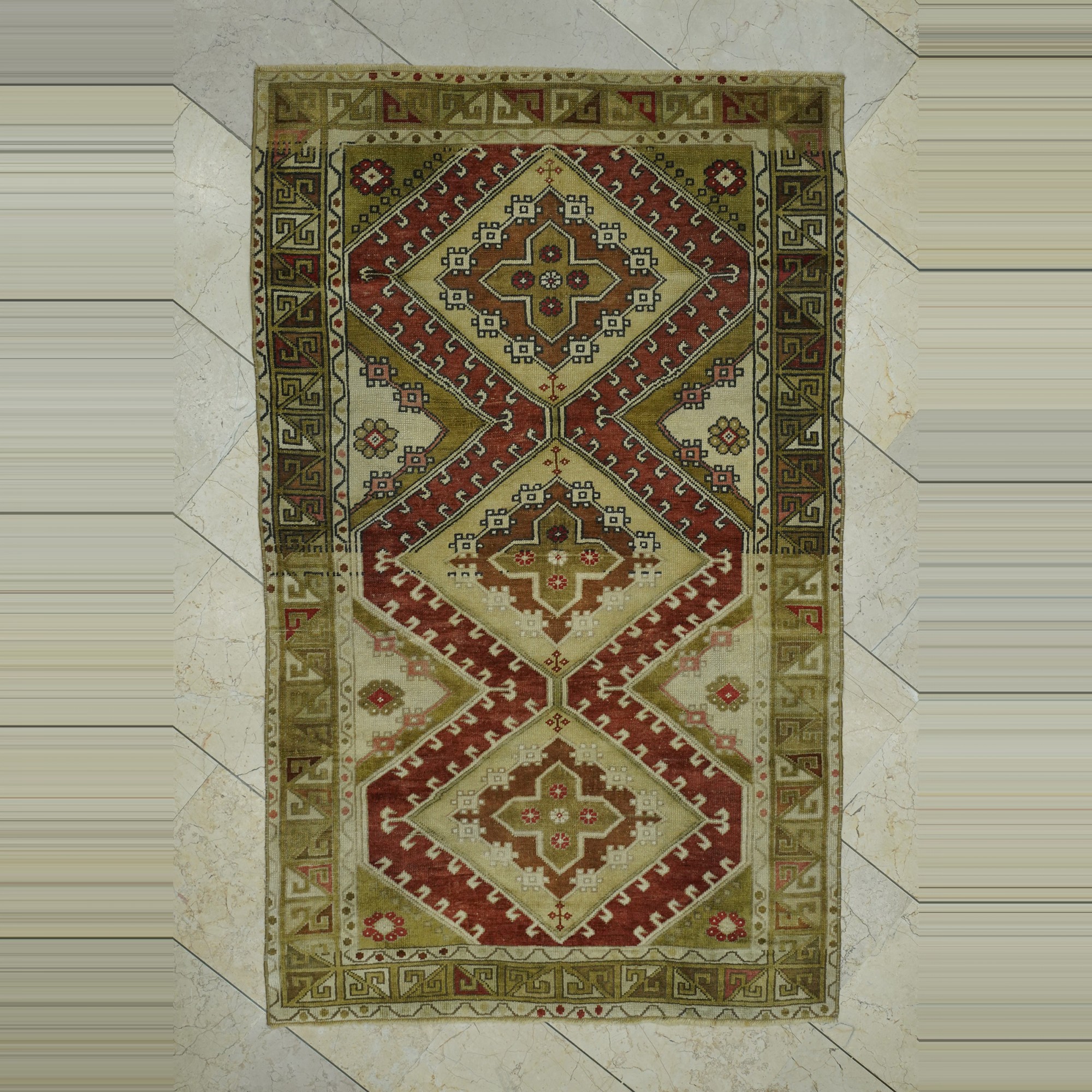 Daisy Pattern Rug 4x6 107,175 - Turkish Carpet Rug