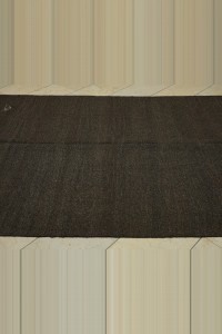 Dark Brown Organic Goat Hair Woven Kilim Rug 6x13 Feet 177,405 - Goat Hair Rug $i