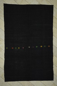 Goat Hair Rug Dark Brown Turkish Kilim Rug 7x10 Feet  204,316