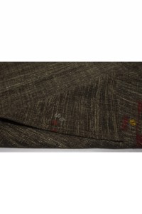 Dark Gray Vintage Flat Weave Kilim Rug 7x13 Feet 214,393 - Grey Turkish Rug  $i