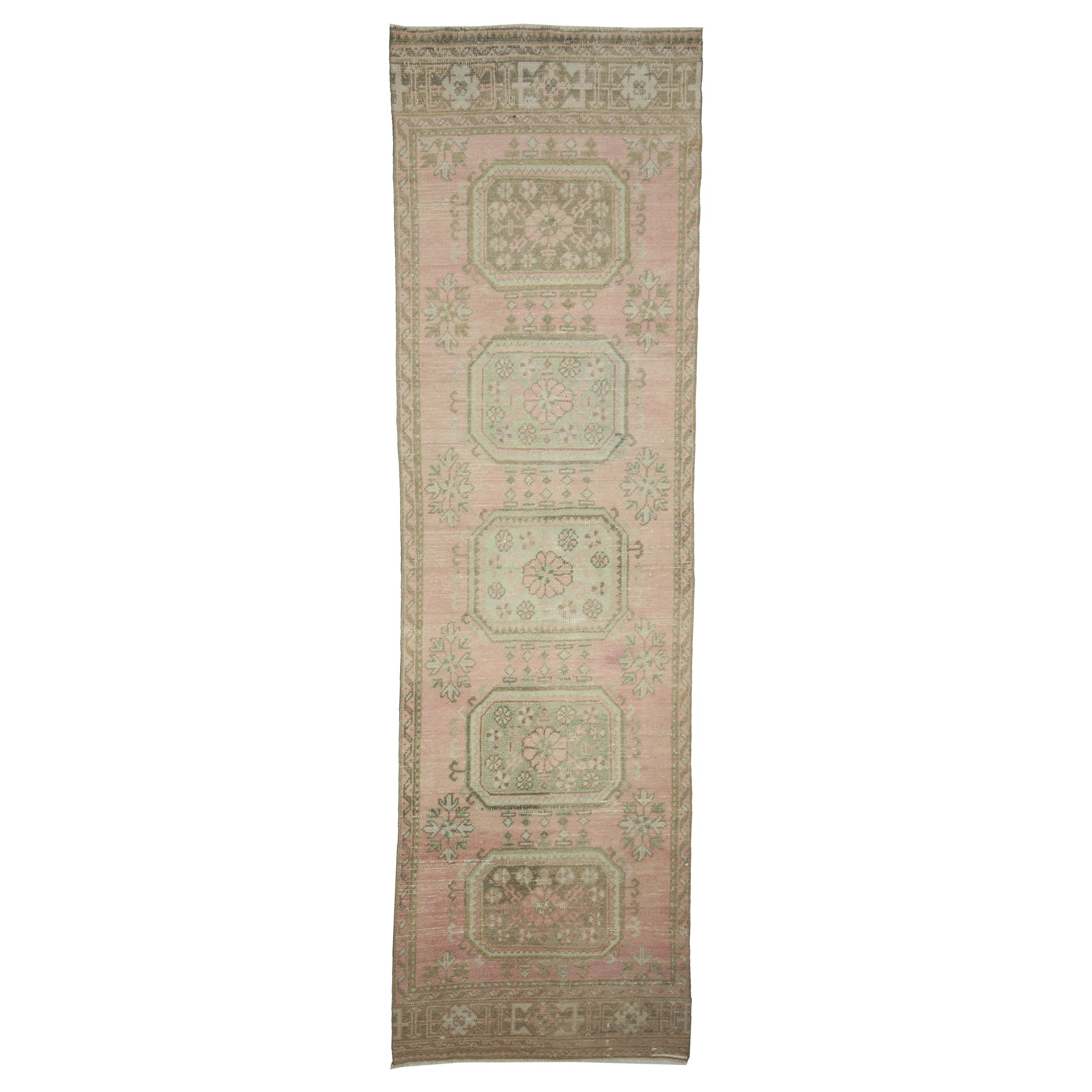 Decorative Oushak Runner Rug 3x12 Feet 90,352 - Turkish Rug Runner