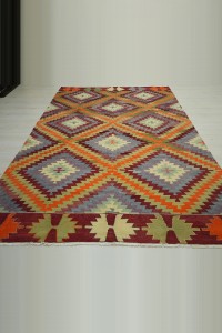 Denizli Cal Turkish Kilim Rug 6x9 Feet  183,293 - Turkish Kilim Rug  $i