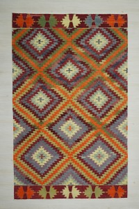 Turkish Kilim Rug Denizli Cal Turkish Kilim Rug 6x9 Feet  183,293