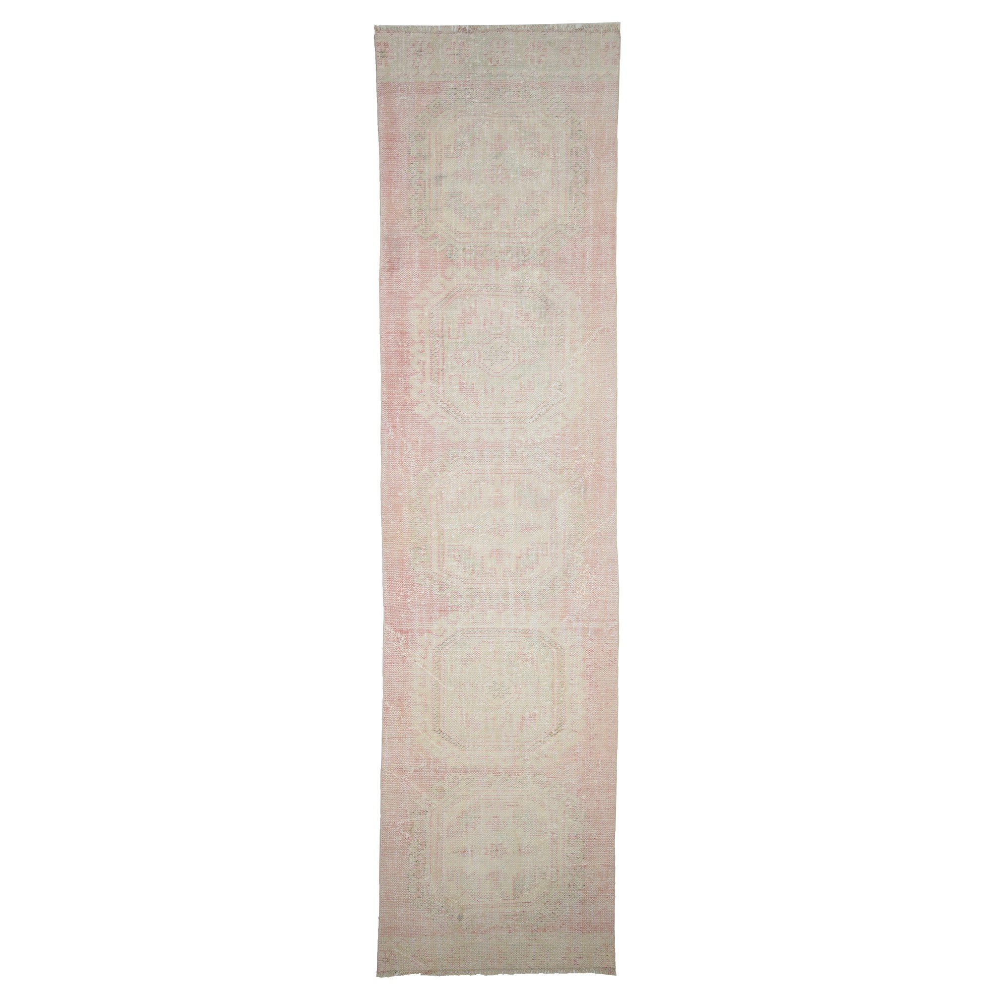 Distressed Oushak Runner Rug 3x12 Feet 93,366 - Turkish Rug Runner