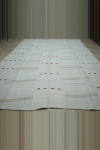 Embrodiery and Striped Hemp Rug 10x13 305,385 - Turkish Hemp Rug $i