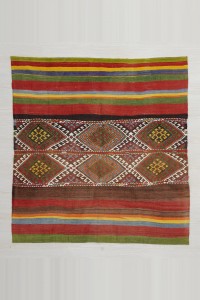 Turkish Kilim Rug Embroidered Sivas Kilim Rug 4x5 Feet  130,137