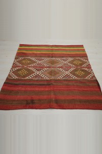 Embroidery Sivas Kilim Rug 4x5 Feet 130,147 - Turkish Kilim Rug  $i