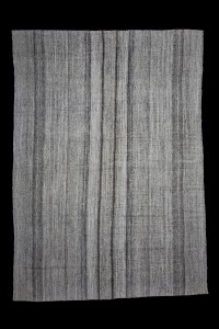 Grey Turkish Rug Ethnic Striped Turkish Gray Kilim Rug 7x10 Feet  208,296