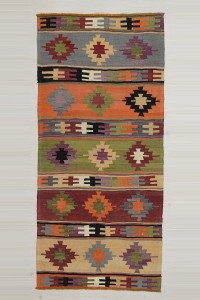 Turkish Kilim Rug Ethnic Turkish Kilim Rug 3x8 Feet 104,229