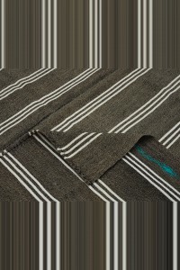 Faded Black And White Turkish Kilim Rug 7x10 Feet 223,315 - Grey Turkish Rug  $i