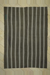 Grey Turkish Rug Faded Black And White Turkish Kilim Rug 7x10 Feet 223,315