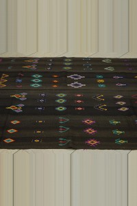 Faded Black Flat Weave Kilim Rug 5x9 Feet  162,280 - Turkish Kilim Rug  $i