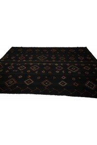 Faded Black Turkish Flat weave Kilim rug 6x10 Feet  184,314 - Turkish Natural Rug  $i