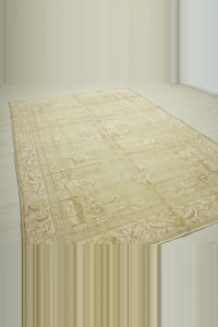 Faded Green Vintage Oushak Rug 7x10 Feet 210,315 - Oushak Rug $i