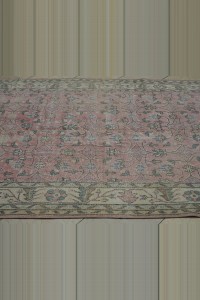 Faded Salmon Pink Vintage Oushak Rug 6x9 Feet 167,277 - Oushak Rug $i