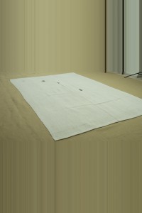 Fancy Embrodiery on Hemp Area Rug 5x8 Feet 160,247 - Turkish Hemp Rug $i