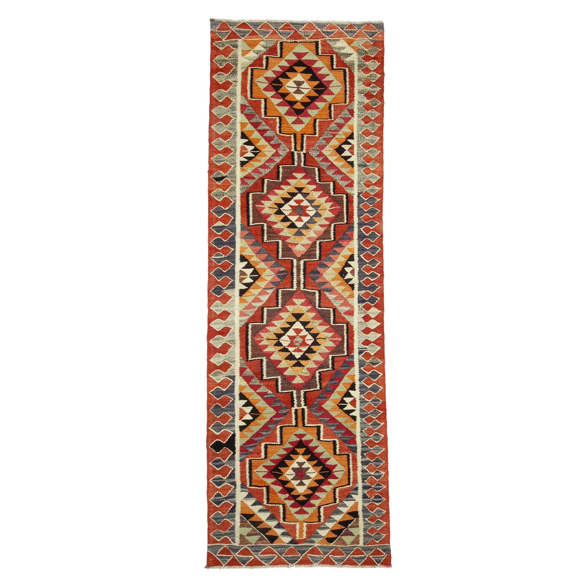 Flat weave Kilim Runner Rug 4x11 Feet 107,323 - Turkish Rug Runner