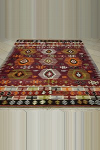 Flat Weave Old Afyon Dazkiri Kilim Rug 6x9 Feet 190,279 - Turkish Kilim Rug  $i
