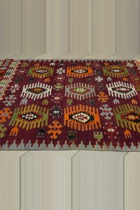 Flat Weave Old Afyon Dazkiri Kilim Rug 6x9 Feet 190,279 - Turkish Kilim Rug  $i