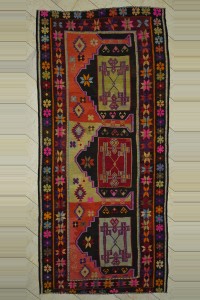 Turkish Kilim Rug Flat weave Turkish Kilim Rug 5x12 Feet 164,357