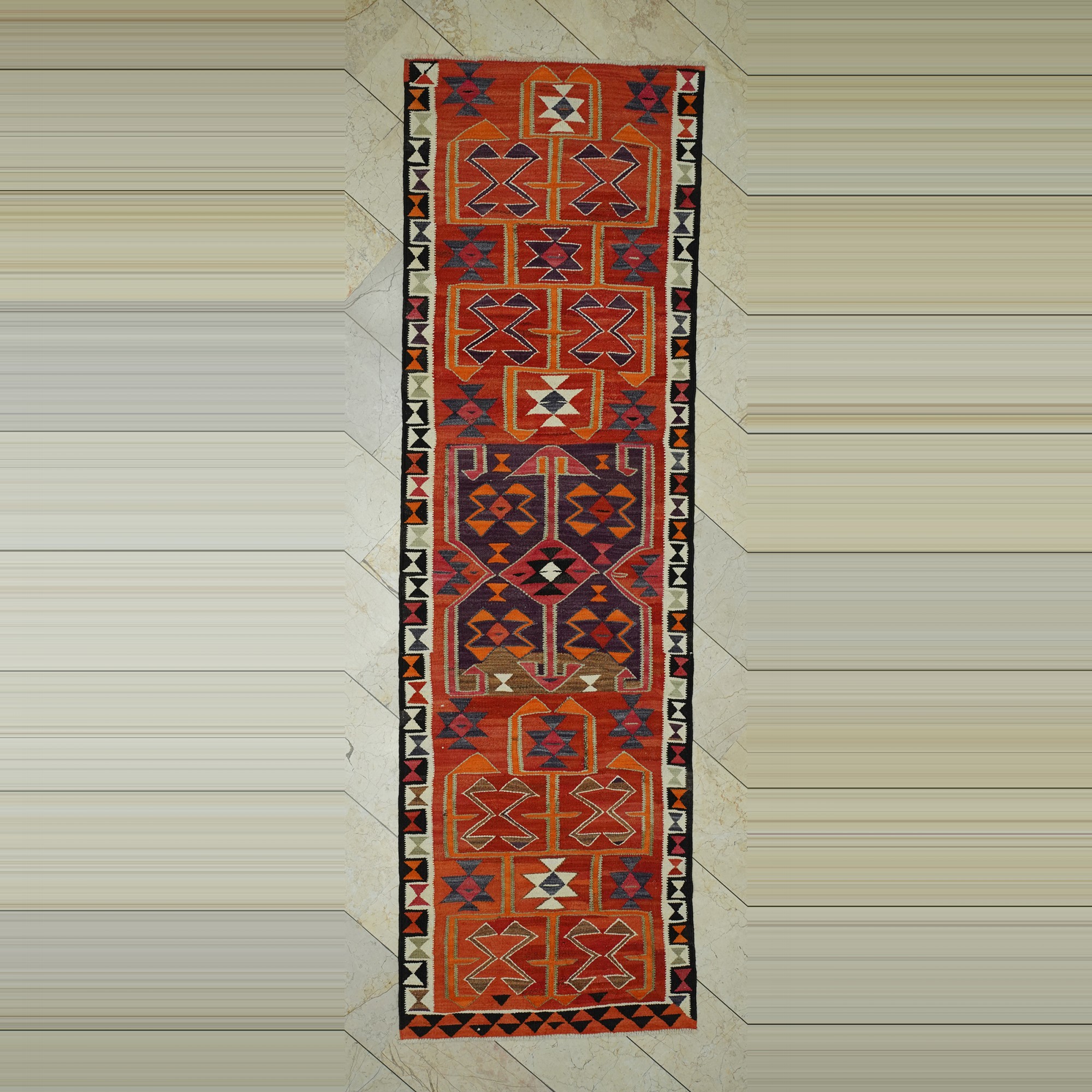 Flat Weave Turkish Runner Rug 3x11 Feet 101,334 - Turkish Rug Runner