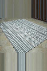 Flatweave Turkish Grey Rug 8x11 Feet 244,324 - Grey Turkish Rug $i