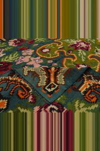 Flower Pattern Moldavia Kilim Rug 6x12 192,355 - Turkish Kilim Rug  $i