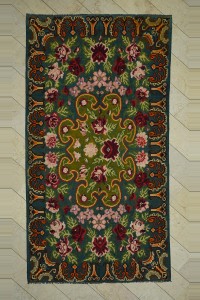 Turkish Kilim Rug Flower Pattern Moldavia Kilim Rug 6x12 192,355