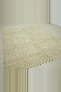 Flower Pattern Vintage Oushak Rug 7x10 208,300 - Oushak Rug $i
